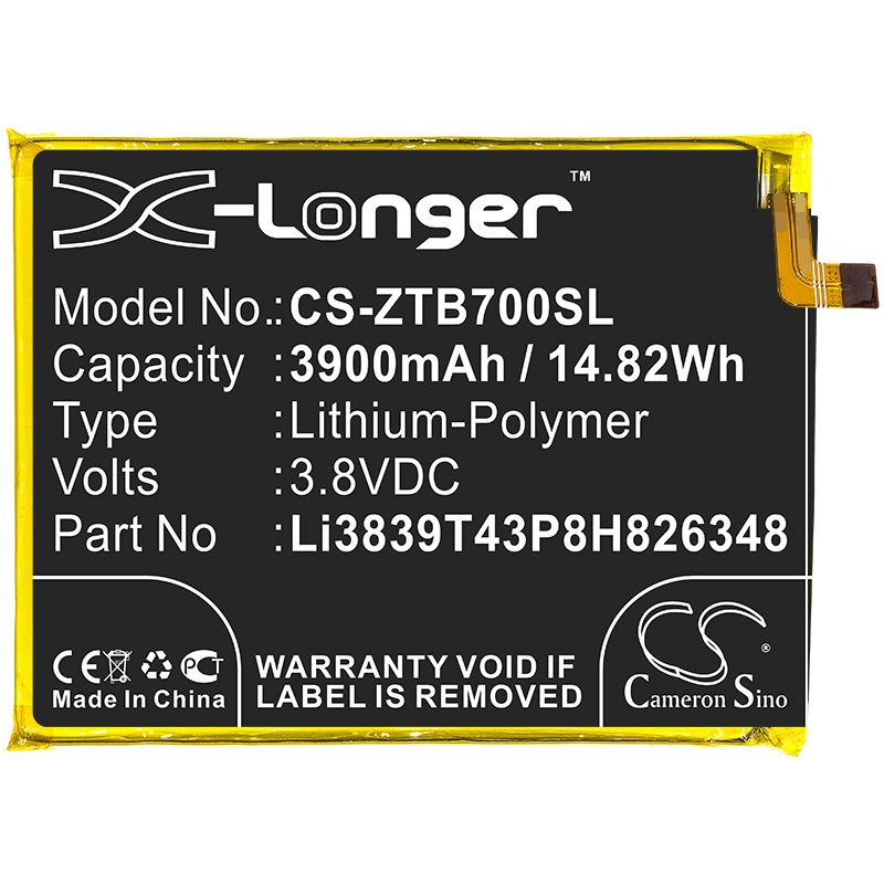 Li-Polymer Battery fits Zte, A7010, Blade A7 2020 3.8V, 3900mAh Mobile & SmartPhone Cameron Sino Technology Limited