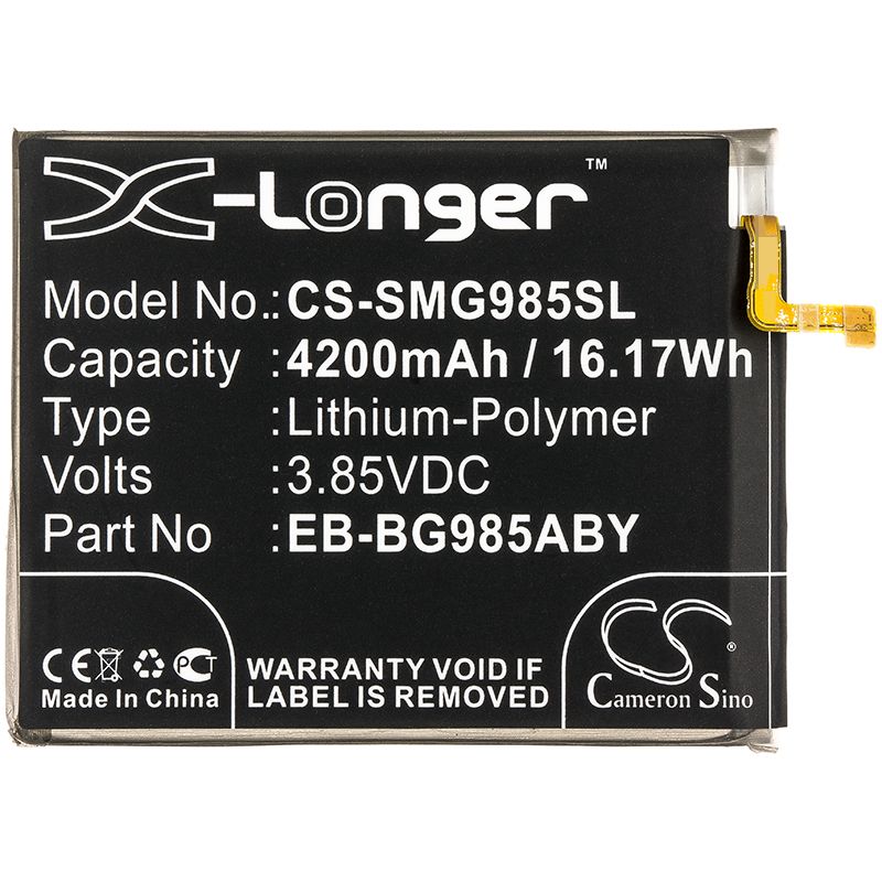 Li-Polymer Battery fits Samsung, Galaxy S20 Plus, Sc-52a 3.85V, 4200mAh Mobile & SmartPhone Cameron Sino Technology Limited