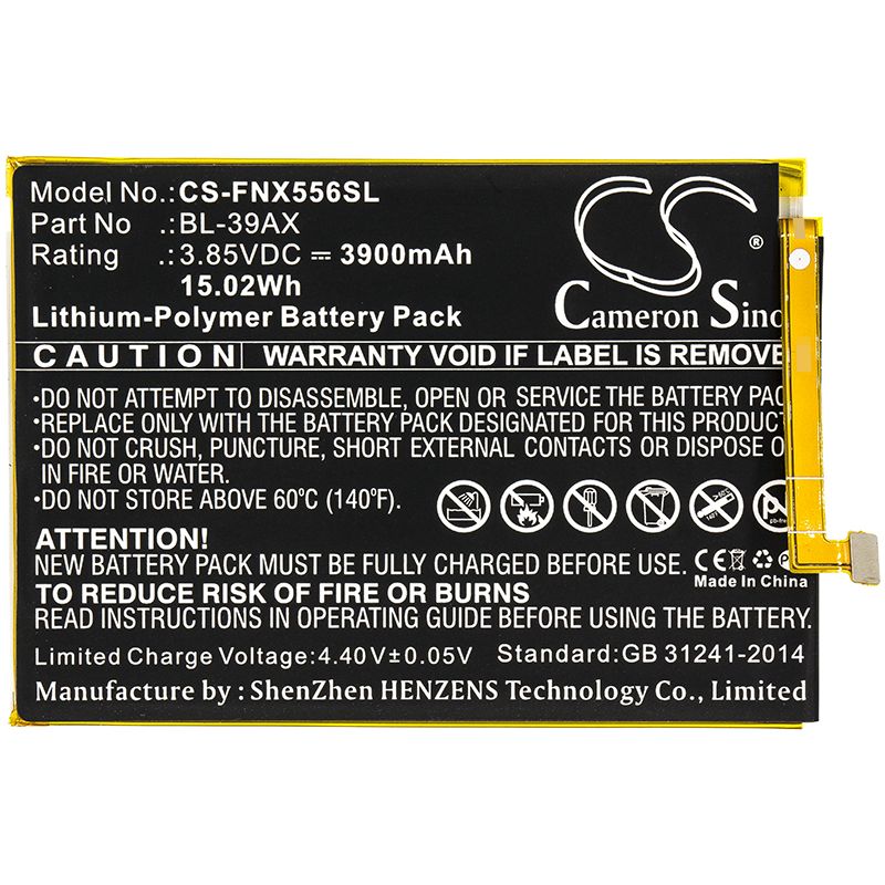 Li-Polymer Battery fits Infinix, Hot 4 Pro, X5511 3.85V, 3900mAh Mobile & SmartPhone Cameron Sino Technology Limited