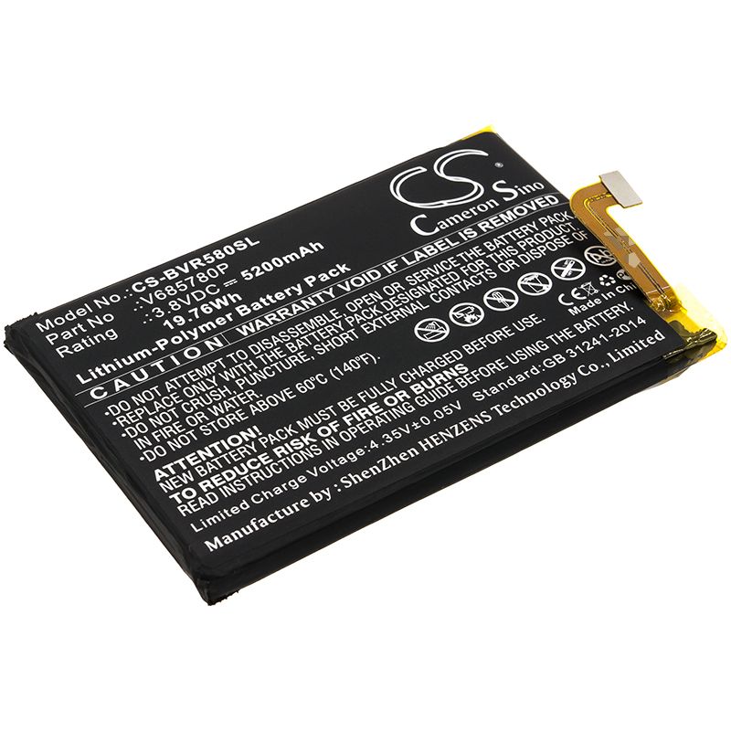 Li-Polymer Battery fits Blackview, Bv5800 3.8V, 5200mAh Mobile & SmartPhone Cameron Sino Technology Limited