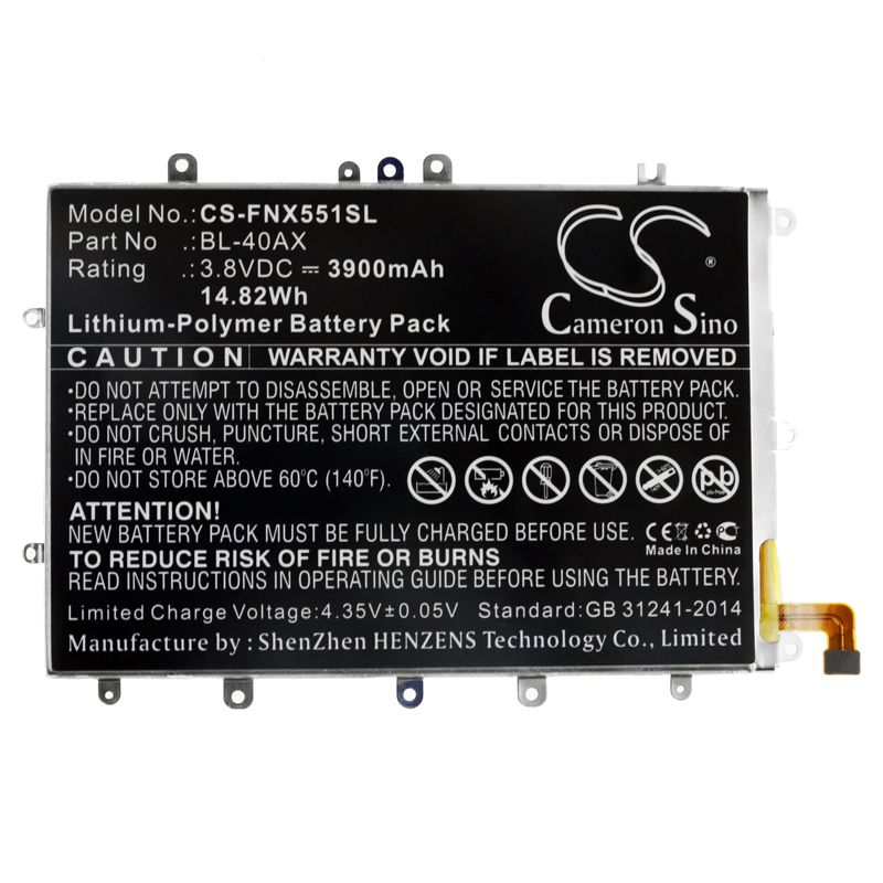 Li-Polymer Battery fits Infinix, Hot Note, X551 3.8V, 3900mAh Mobile & SmartPhone Cameron Sino Technology Limited