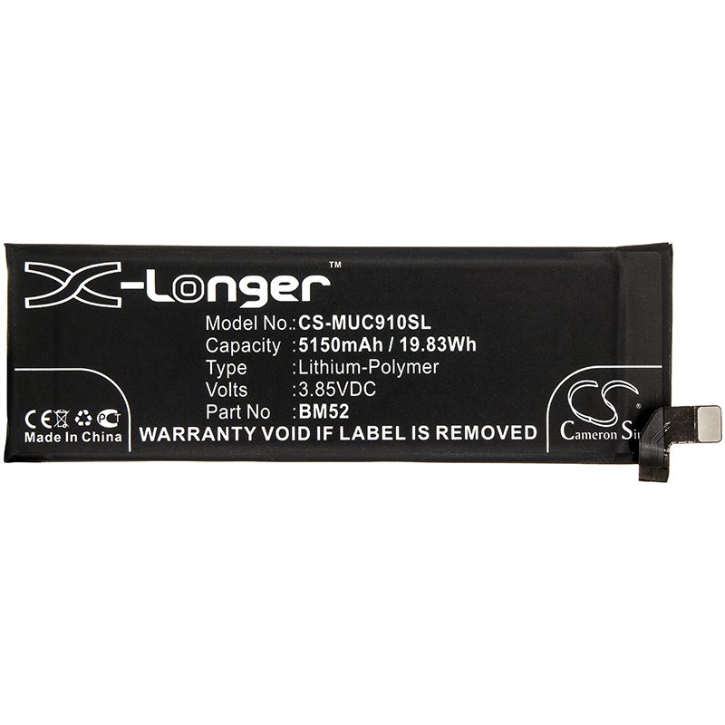 Li-Polymer Battery fits Xiaomi, Cc9 Pro, M1910f4e 3.85V, 5150mAh Mobile & SmartPhone Cameron Sino Technology Limited