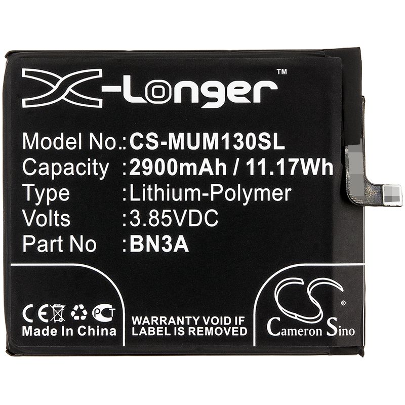Li-Polymer Battery fits Redmi, Go, M1903c3gg 3.85V, 2900mAh Mobile & SmartPhone Cameron Sino Technology Limited