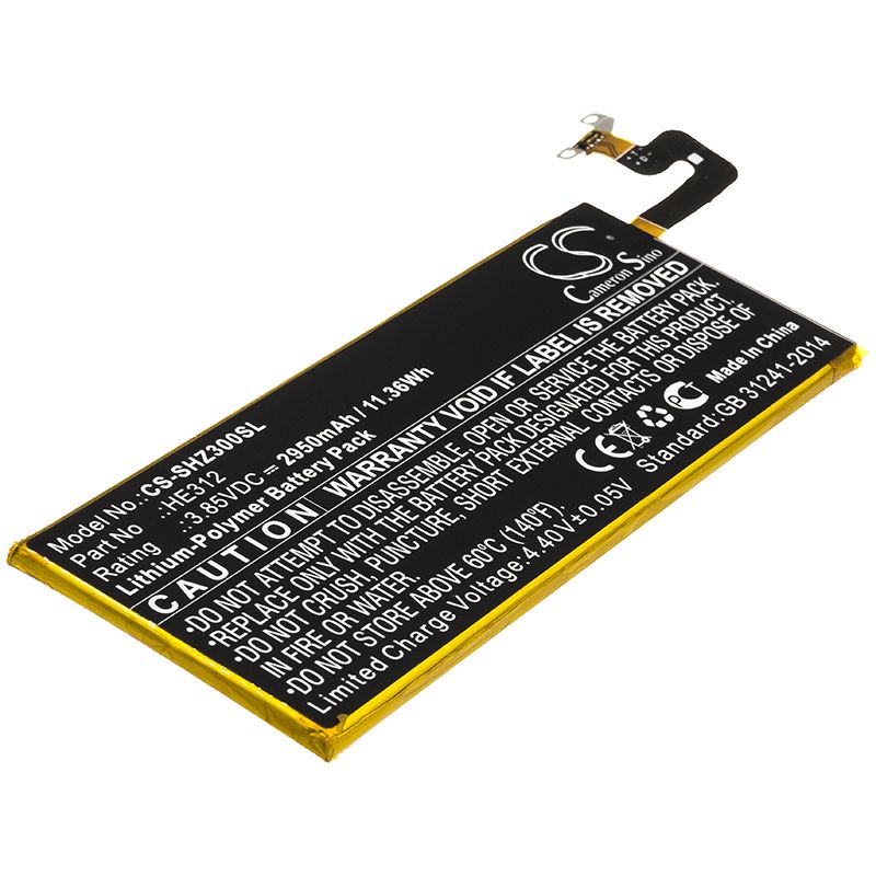 Li-Polymer Battery fits Sharp, Fs8009, L900s 3.85V, 2950mAh Mobile & SmartPhone Cameron Sino Technology Limited