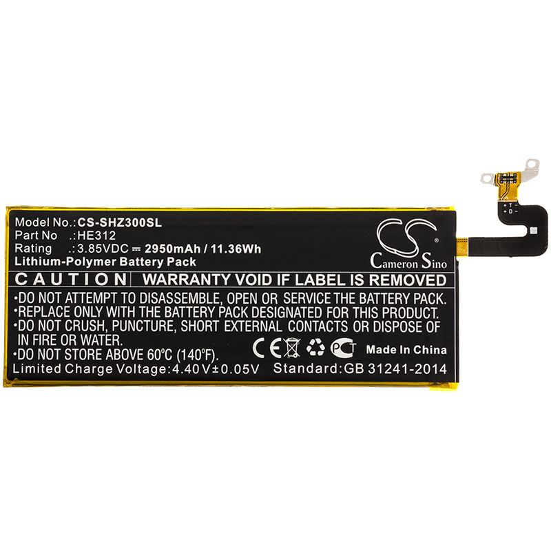 Li-Polymer Battery fits Sharp, Fs8009, L900s 3.85V, 2950mAh Mobile & SmartPhone Cameron Sino Technology Limited