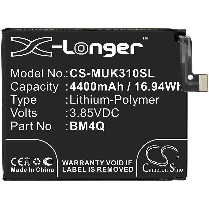 Li-Polymer Battery fits Pocophone, Poco F2 Pro 5g, Xiaomi 3.85V, 4400mAh Mobile & SmartPhone Cameron Sino Technology Limited