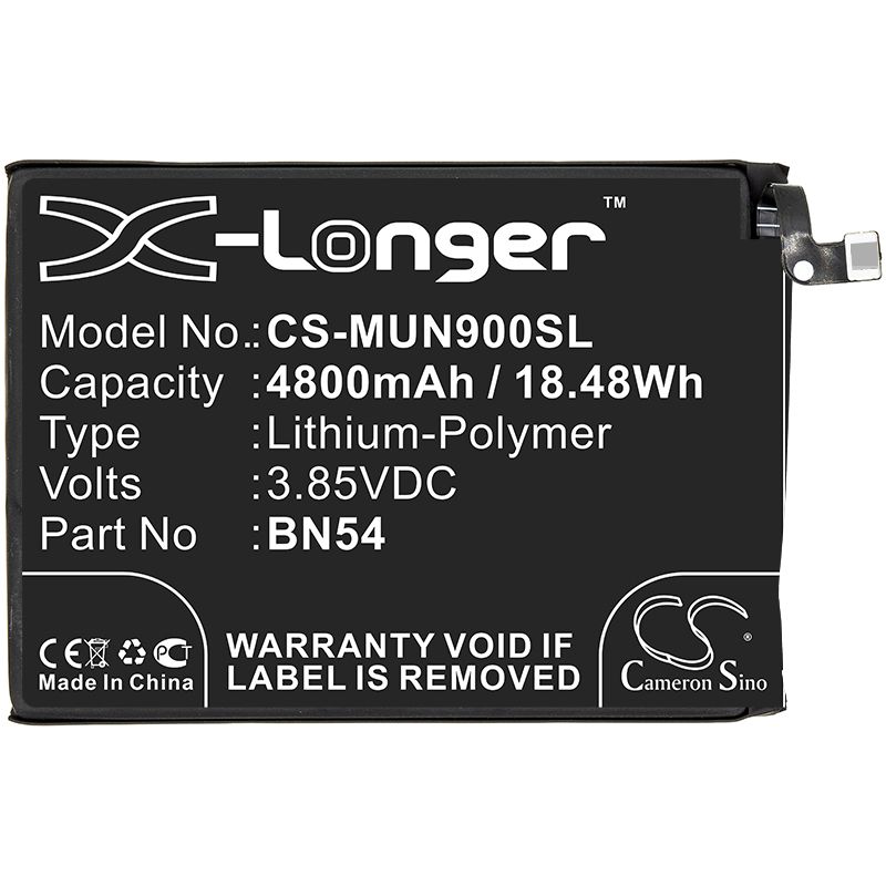 Li-Polymer Battery fits Redmi, 10x 4g, M2003j15sc 3.85V, 4800mAh Mobile & SmartPhone Cameron Sino Technology Limited