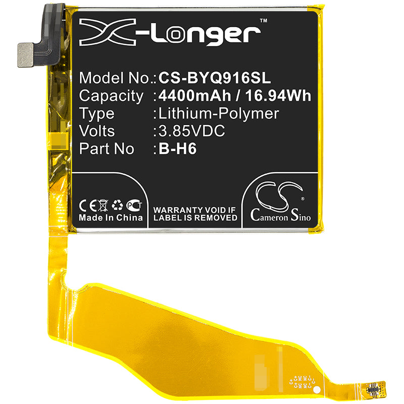 Li-Polymer Battery fits Bbk, V1916, V1916a 3.85V, 4400mAh Mobile & SmartPhone Cameron Sino Technology Limited