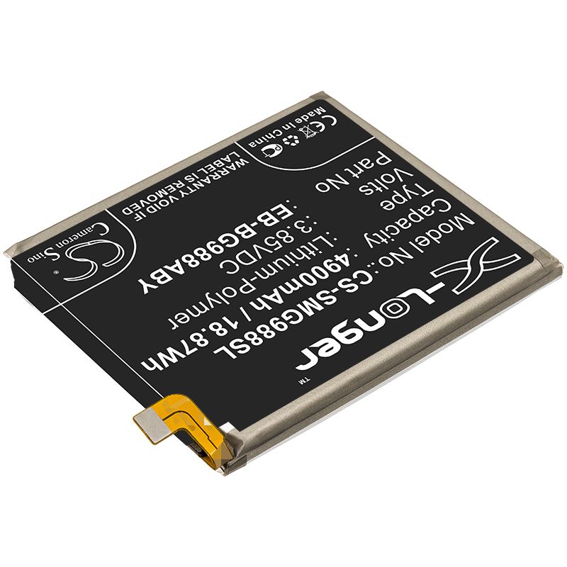 Li-Polymer Battery fits Samsung, Galaxy S20 Ultra, Galaxy S20 Ultra 5g 3.85V, 4900mAh Mobile & SmartPhone Cameron Sino Technology Limited
