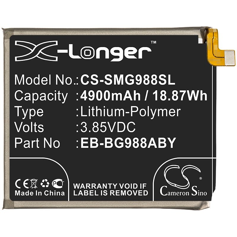 Li-Polymer Battery fits Samsung, Galaxy S20 Ultra, Galaxy S20 Ultra 5g 3.85V, 4900mAh Mobile & SmartPhone Cameron Sino Technology Limited