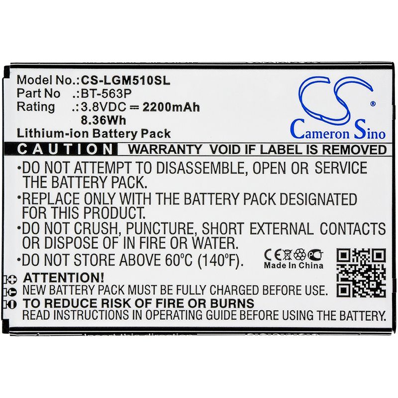 Li-ion Battery fits Leagoo, M5 Plus 3.8V, 2200mAh Communications Cameron Sino Technology Limited (Suspended)