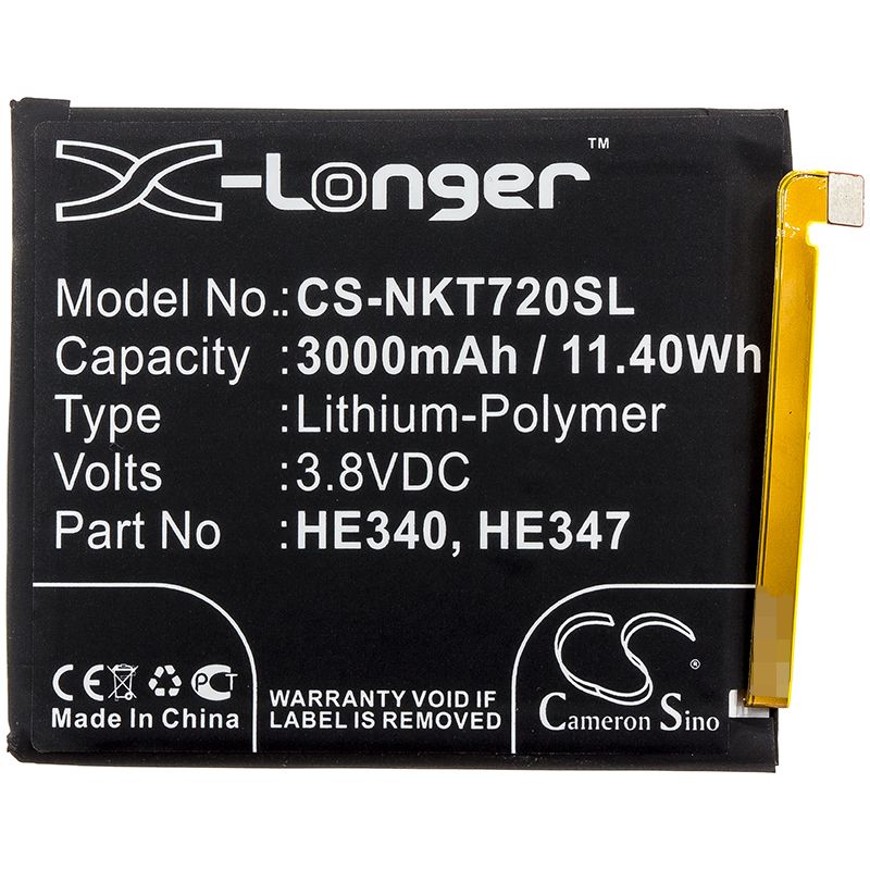Li-Polymer Battery fits Nokia, 7.1, Ta-1041 3.8V, 3000mAh Mobile & SmartPhone Cameron Sino Technology Limited