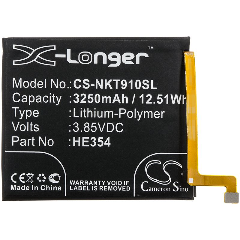 Li-polymer Battery Fits Nokia, 9 Pureview, Ta-1082 3.85v, 3250mah Mobile & SmartPhone Cameron Sino Technology Limited