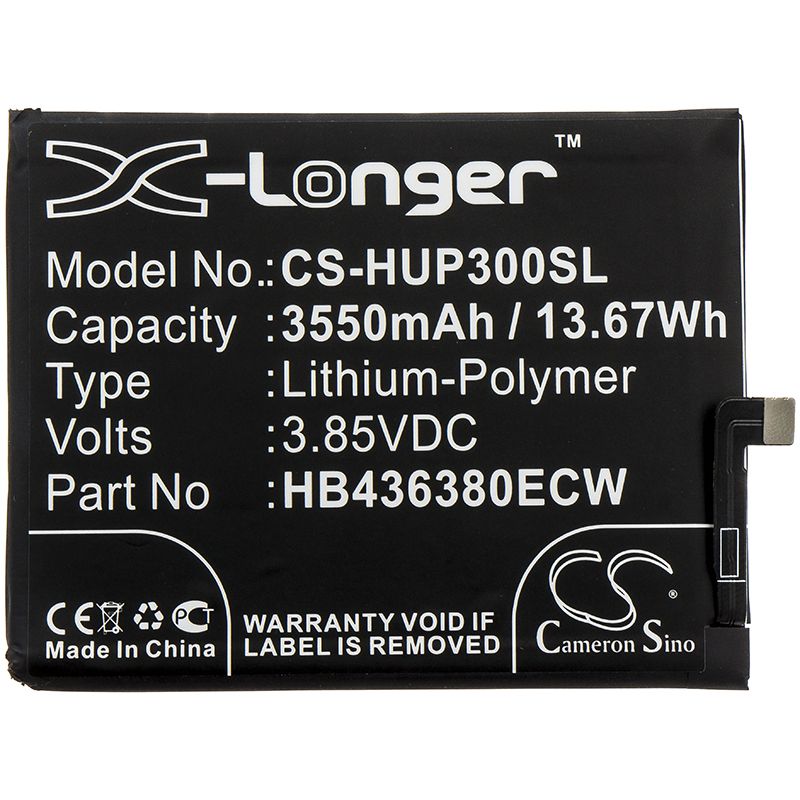 Li-Polymer Battery fits Huawei, Ele-al00, Ele-al10 3.85V, 3550mAh Mobile & SmartPhone Cameron Sino Technology Limited