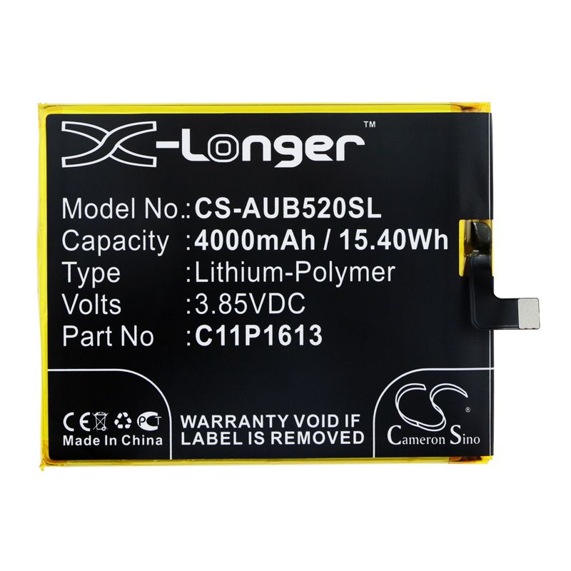 Li-Polymer Battery fits Asus, 4 Selfie Lite Dual Sim Lte, Zb520kl 3.85V, 4000mAh Mobile & SmartPhone Cameron Sino Technology Limited