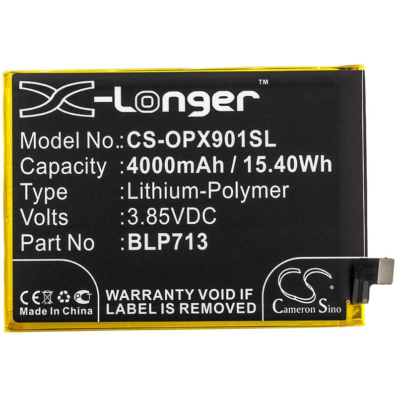 Li-Polymer Battery fits Oppo, Realme X, Rmx1901 3.85V, 4000mAh Mobile & SmartPhone Cameron Sino Technology Limited