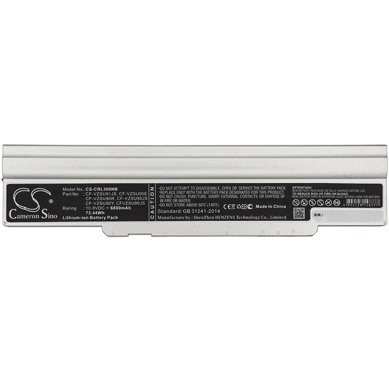 Li-ion Battery fits Panasonic, Cf-lx, Cf-lx3 10.8V, 6800mAh Notebook & Laptop Cameron Sino Technology Limited