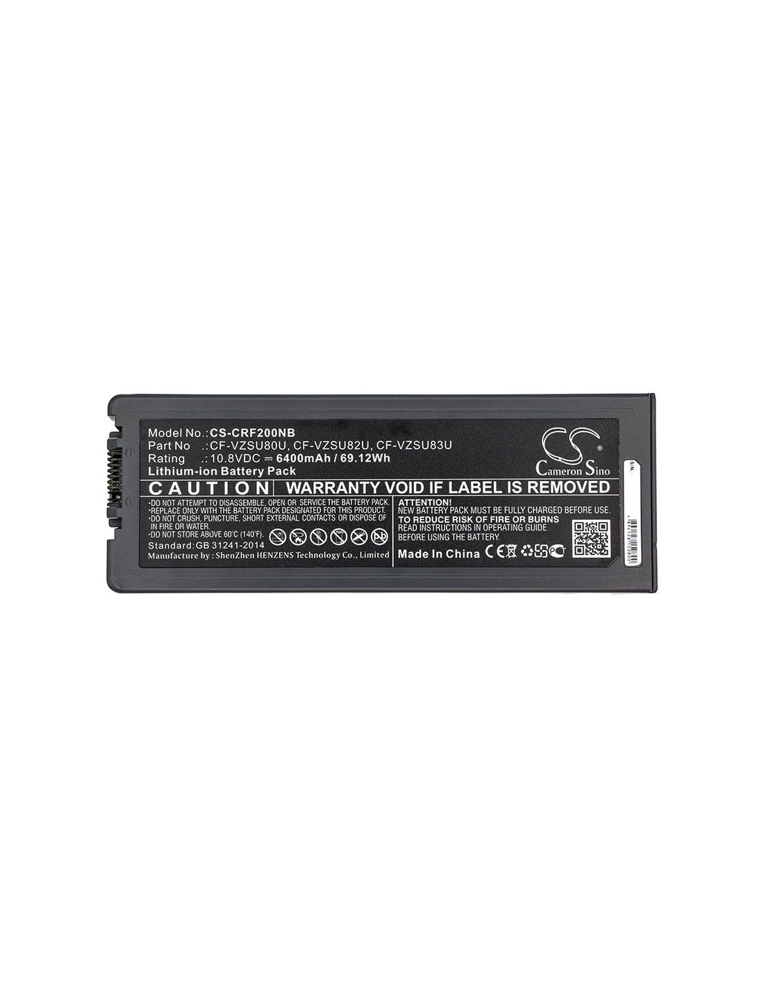 Li-ion Battery fits Panasonic, Toughbook Cf-c2, Toughbook Cf-c2 Mk1 10.8V, 6400mAh Notebook & Laptop Cameron Sino Technology Limited
