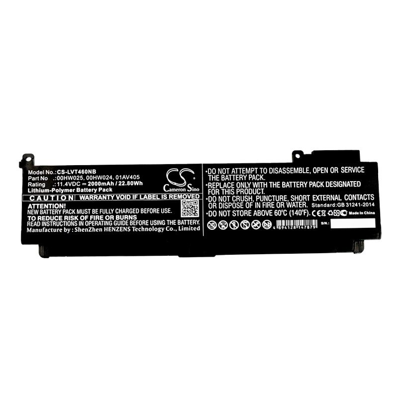 Li-polymer Battery Fits Lenovo, T460s-2mcd, T460s-2ncd 11.4v, 2000mah Notebook & Laptop Cameron Sino Technology Limited