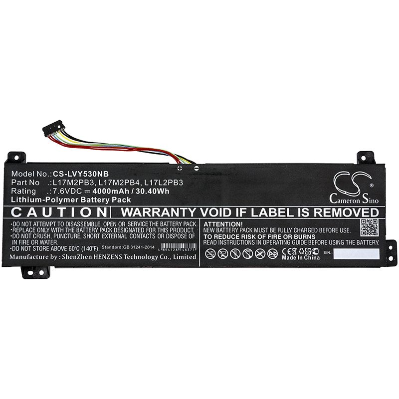 Li-Polymer Battery fits Lenovo, Yoga V330-15, Yoga V530-14 7.6V, 4000mAh Notebook & Laptop Cameron Sino Technology Limited