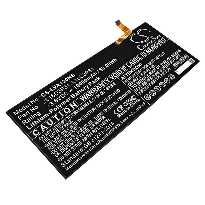 Li-Polymer Battery fits Lenovo, Yb-q501f Za1y0061us, Yoga A12 3.8V, 10000mAh Notebook & Laptop Cameron Sino Technology Limited