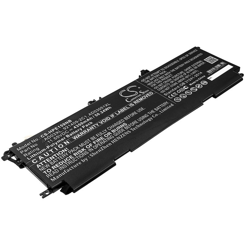 Li-Polymer Battery fits Hp, Envy 13-ad000, Envy 13-ad001no 11.55V, 4350mAh Notebook & Laptop Cameron Sino Technology Limited