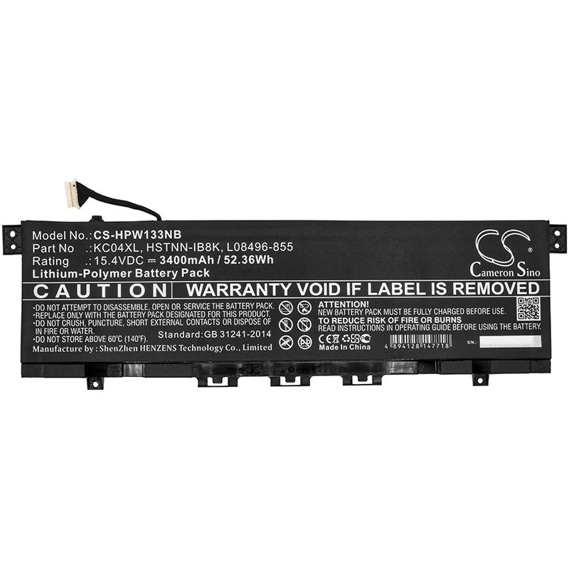 Li-Polymer Battery fits Hp, Envy 13 Ah0001nk, Envy 13-ag0005ng 15.4V, 3400mAh Notebook & Laptop Cameron Sino Technology Limited