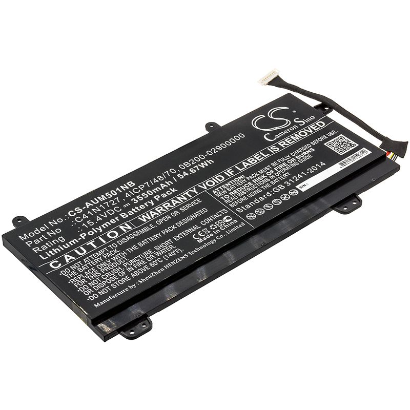 Li-Polymer Battery fits Asus, Gm501gm, Gm501gm-0021a8750h 15.4V, 3550mAh Notebook & Laptop Cameron Sino Technology Limited