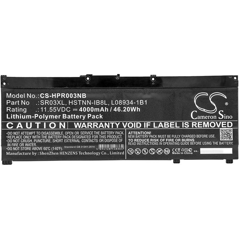 Li-Polymer Battery fits Hp, Envy X360 15-cn0000, Envy X360 15-cn0000tx 11.55V, 4000mAh Notebook & Laptop Cameron Sino Technology Limited