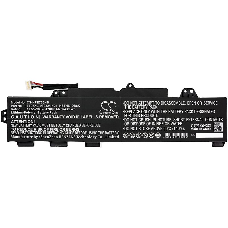 Li-Polymer Battery fits Hp, Elitebook 755 G5, Elitebook 755 G5 (3un80ea) 11.55V, 4700mAh Notebook & Laptop Cameron Sino Technology Limited