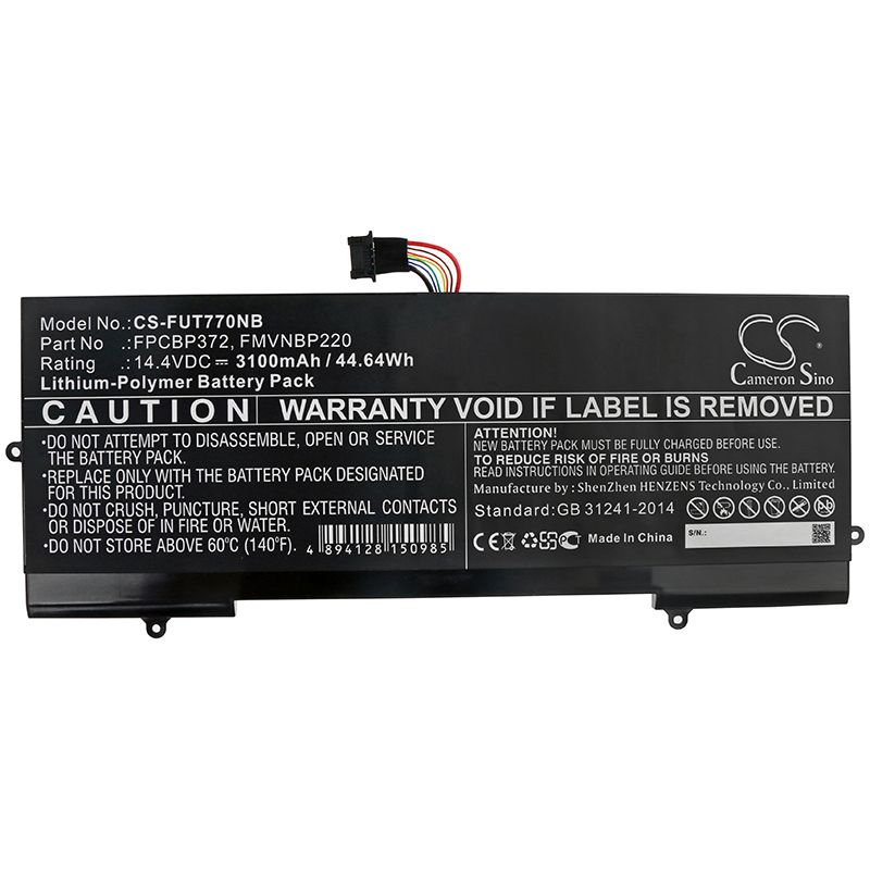 Li-Polymer Battery fits Fujitsu, Lifebook U77 14.4V, 3100mAh Notebook & Laptop Cameron Sino Technology Limited