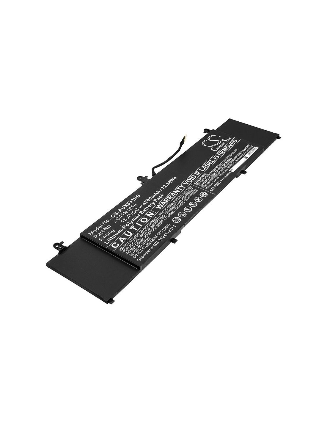 Li-Polymer Battery fits Asus, Bx533fd, Rx533 15.4V, 4700mAh Notebook & Laptop Cameron Sino Technology Limited