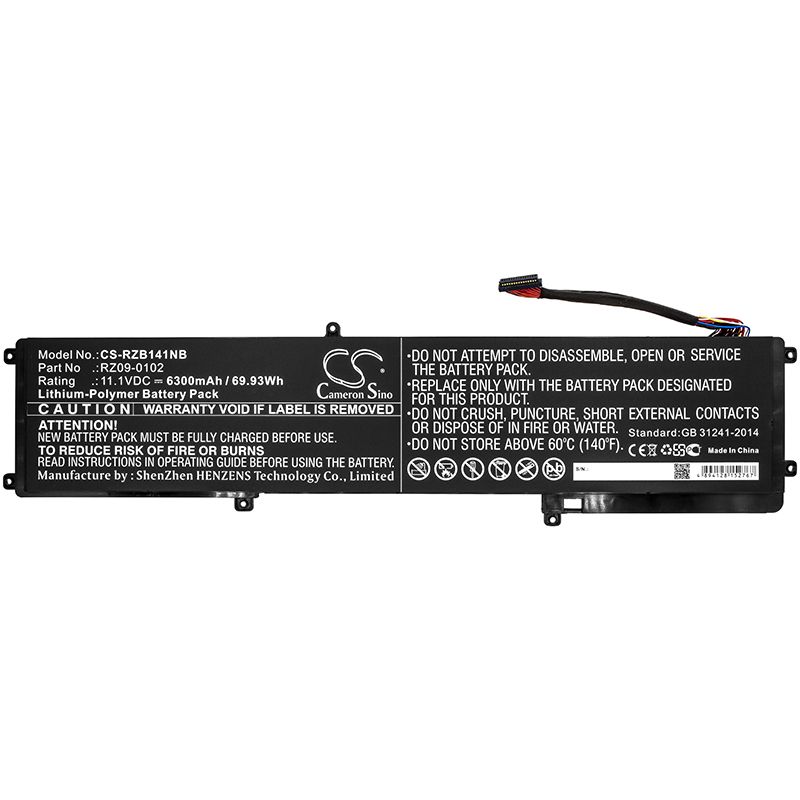 Li-Polymer Battery fits Razer, Blade 14 2014, Blade 14 2015 11.1V, 6300mAh Notebook & Laptop Cameron Sino Technology Limited