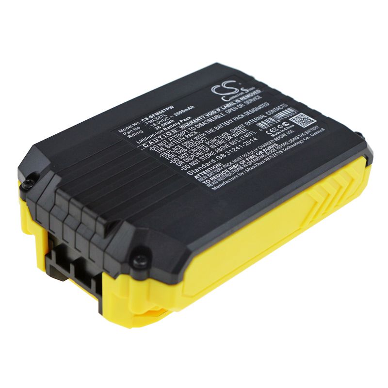 Li-ion Battery fits Stanley, Fmc625d2, Fmc645d2 18.0V, 2000mAh Power Tools Cameron Sino Technology Limited