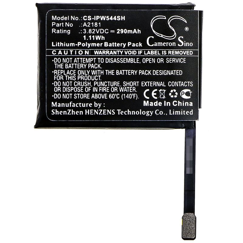 Li-Polymer Battery fits Apple, Mwvf2ll/a, Mww12lla 3.82V, 290mAh Smartwatch Cameron Sino Technology Limited