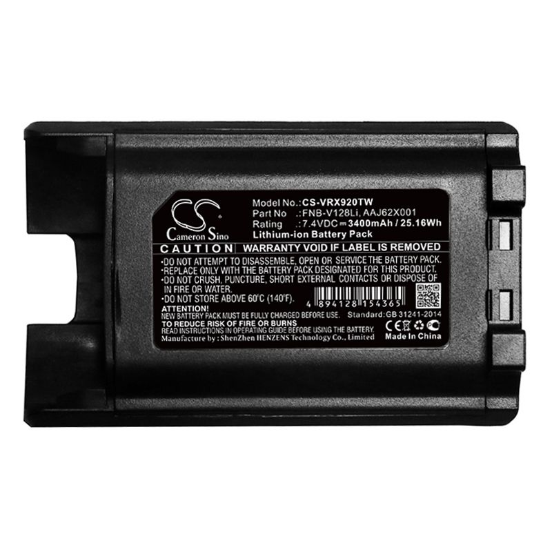 Li-ion Battery fits Vertex, Vx-820, Vx-821 7.4V, 3400mAh Two-Way Radio Cameron Sino Technology Limited