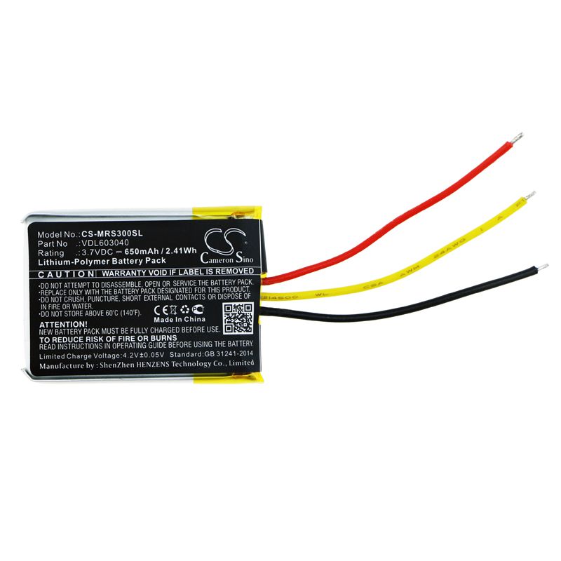 Li-Polymer Battery fits Marshall, Major Ii, Major Ii Bluetooth 3.7V, 650mAh Wireless Headset Cameron Sino Technology Limited