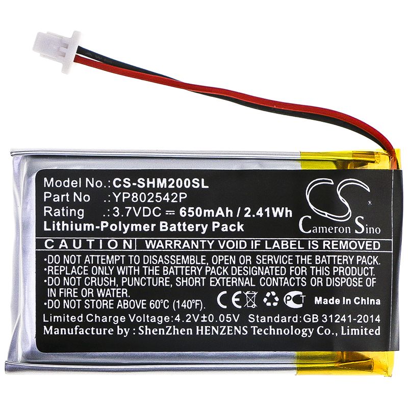 Li-Polymer Battery fits Sena, Smh-10s, Smh-20s 3.7V, 650mAh Wireless Headset Cameron Sino Technology Limited