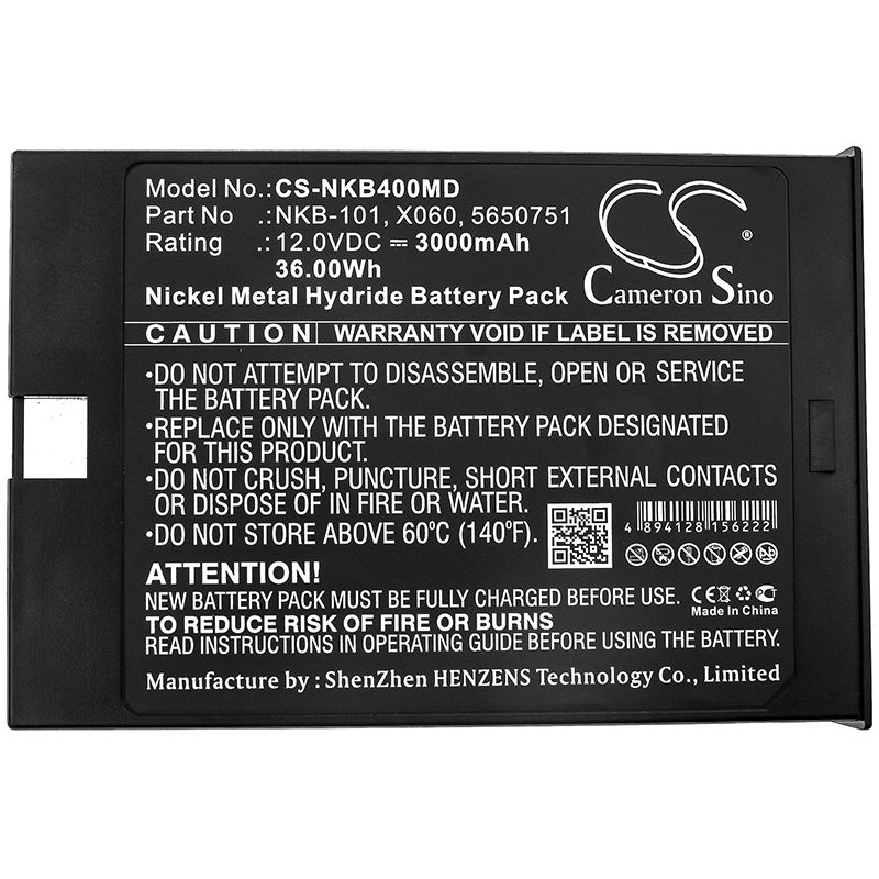 Ni-MH Battery fits Nihon Kohden, Bsm-4000, Bsm-5100 12.0V, 3000mAh Medical Cameron Sino Technology Limited