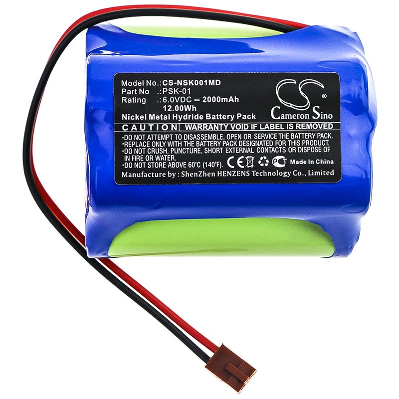 Ni-MH Battery fits Nikkiso, Psk-01 6.0V, 2000mAh Medical Cameron Sino Technology Limited