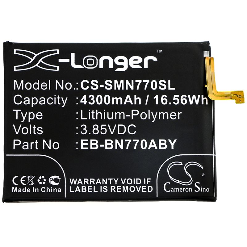 Li-Polymer Battery fits Samsung, Galaxy Note 10 Lite, Sm-n770f/ds 3.85V, 4300mAh Mobile & SmartPhone Cameron Sino Technology Limited