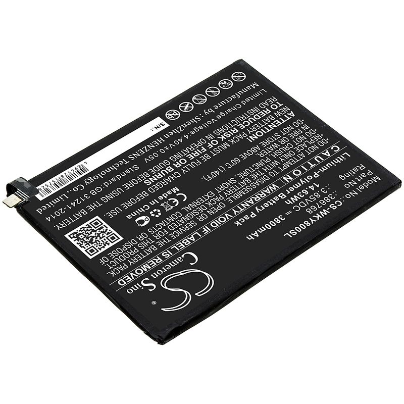 Li-Polymer Battery fits Wiko, W-v720, Y80 3.85V, 3800mAh Mobile & SmartPhone Cameron Sino Technology Limited
