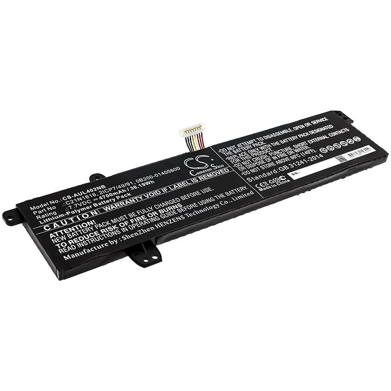 Li-Polymer Battery fits Asus, E402ba, E402ba-1r 7.7V, 4700mAh Notebook & Laptop Cameron Sino Technology Limited