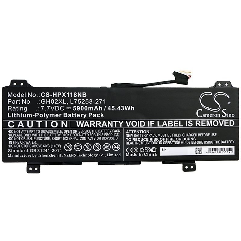 Li-Polymer Battery fits Hp, 11 G8 Ee, Chromebook 11 G8 Ee 7.7V, 5900mAh Notebook & Laptop Cameron Sino Technology Limited
