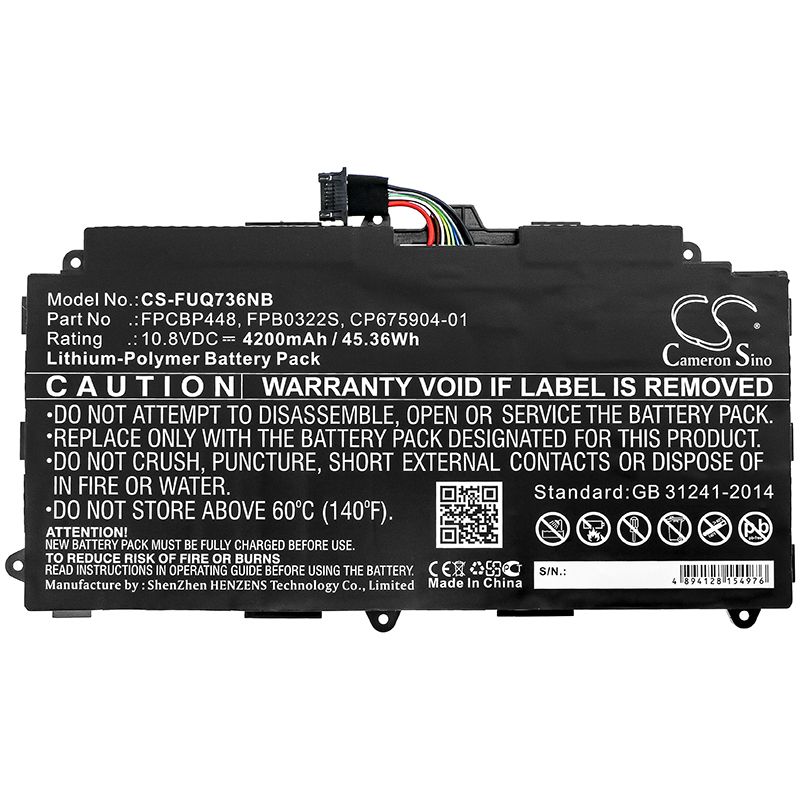 Li-Polymer Battery fits Fujitsu, Stylistic Q736, Stylistic Q737 10.8V, 4200mAh Notebook & Laptop Cameron Sino Technology Limited