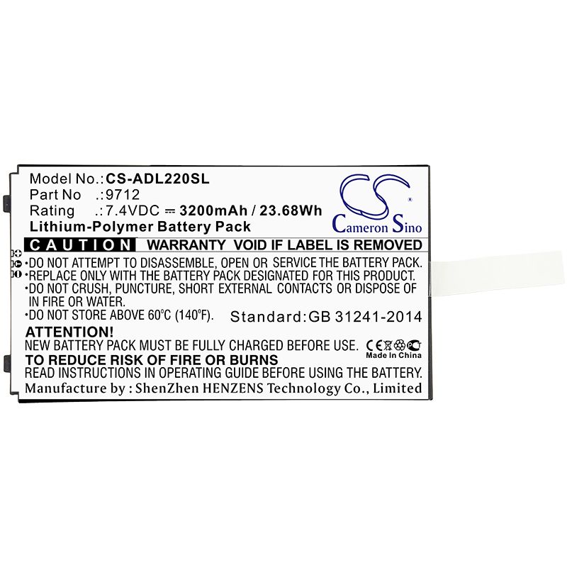 Li-Polymer Battery fits Additel, 22xa Multifunction Calibrator 7.4V, 3200mAh Equipment & Survey & Test Cameron Sino Technology Limited