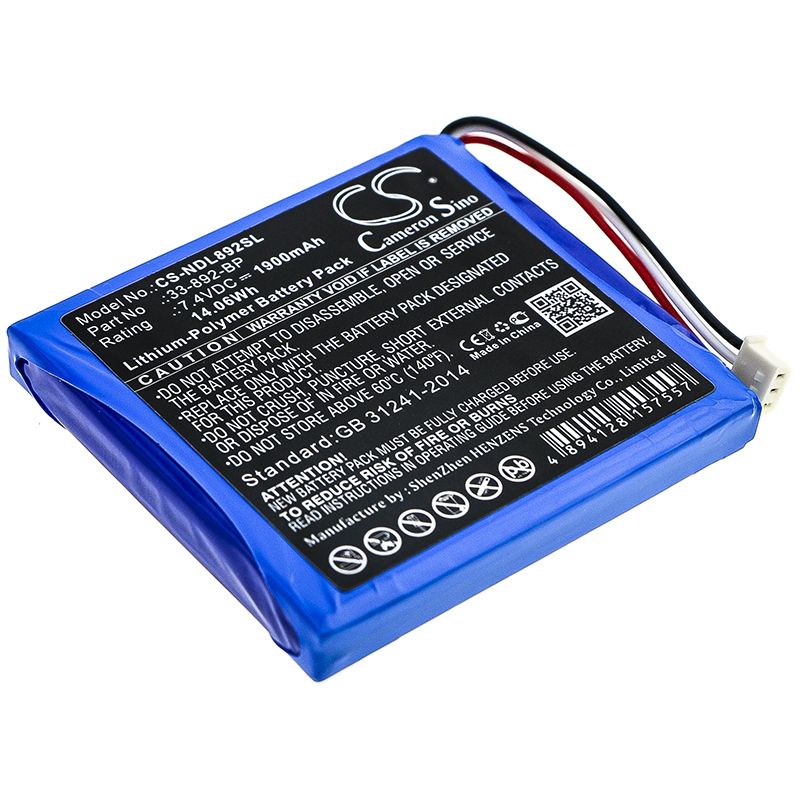 Li-Polymer Battery fits Ideal, 33-892, 33-892 Securitest Pro Tester 7.4V, 1900mAh Equipment & Survey & Test Cameron Sino Technology Limited