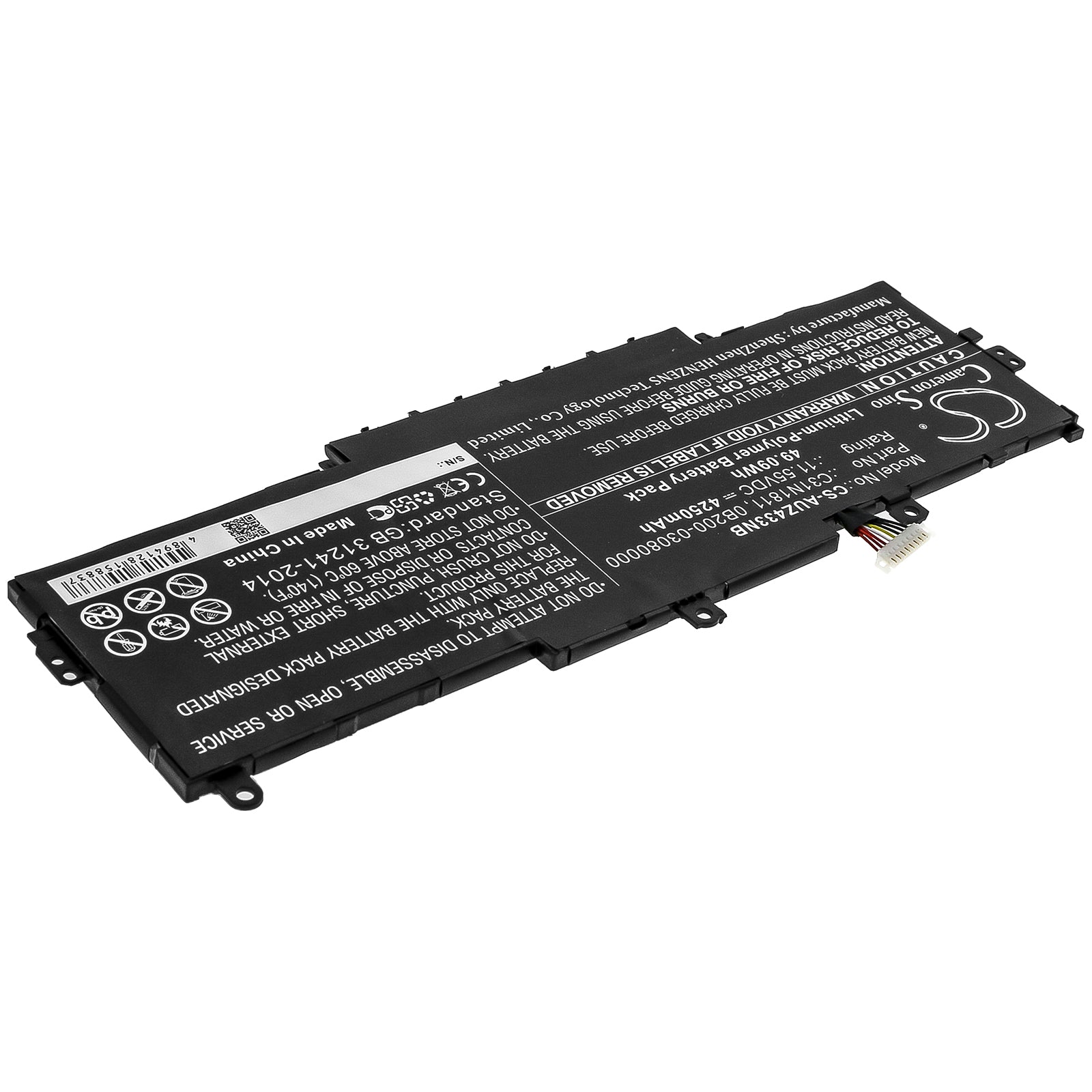 Li-Polymer Battery fits Asus, 0b200-03080000, C31n1811 11.55V, 4250mAh Notebook & Laptop Cameron Sino Technology Limited