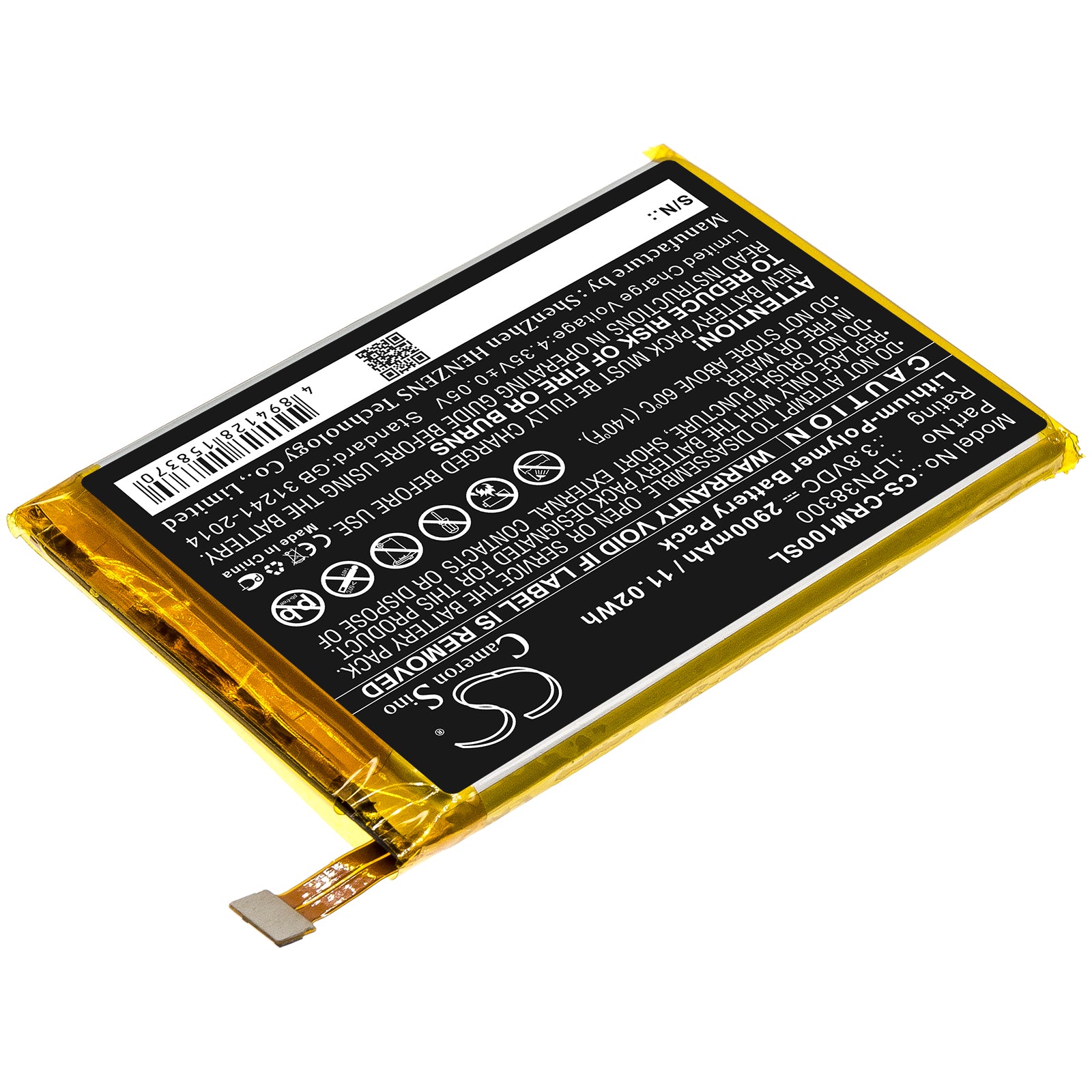 Li-Polymer Battery fits Crosscall, Lpn38300 3.8V, 2900mAh Mobile & SmartPhone Cameron Sino Technology Limited