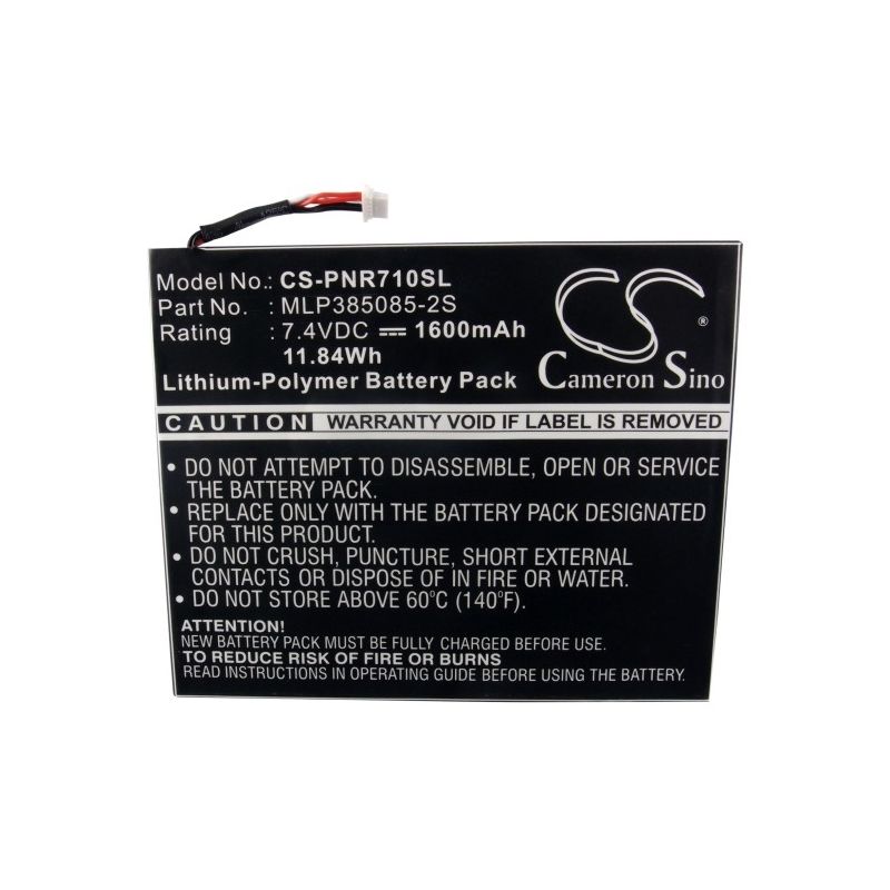 Li-Polymer Battery fits Pandigital, Multimedia Novel 7", Novel Hacking, Prd07t10wwh7 7.4V, 1600mAh E-book & E-reader Cameron Sino Technology Limited